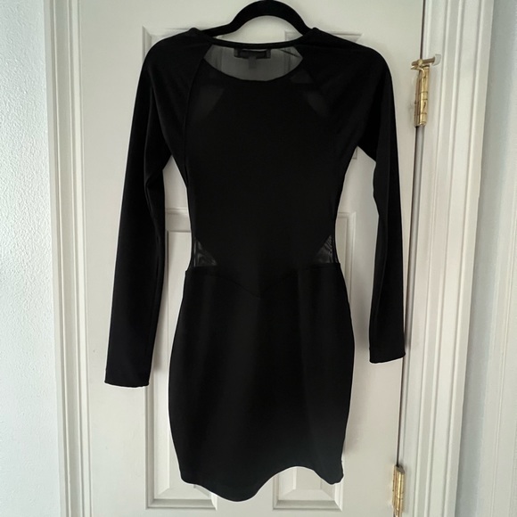 Elizabeth and James black tight long sleeve beautiful mesh dress (back is mesh) - Picture 5 of 6